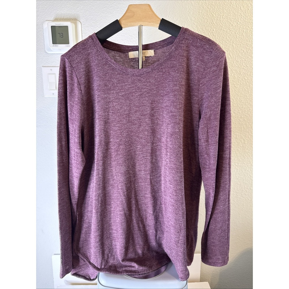 LOFT Women's Casual Long Sleeve T-Shirt Purple‎ Size L